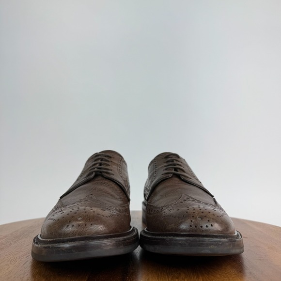 Mens Antonio Maurizi Brown Leather Wingtip Brogue Dress Shoes Size 42 US 9 D GUC